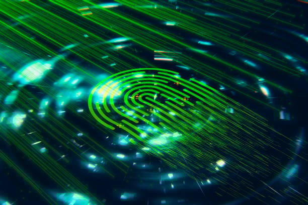 Elektronischer Fingerabdruck symbolisiert Corporate Identity Elektronischer Fingerabdruck symbolisiert Corporate Identity